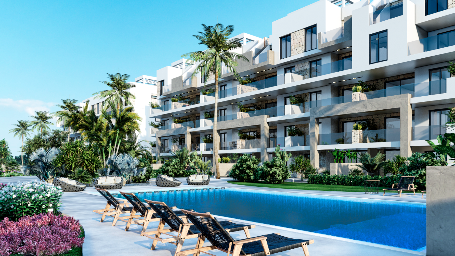 Elegant 'New Build' 2 bedroom apartment with communal pool in El Raso, Guardamar