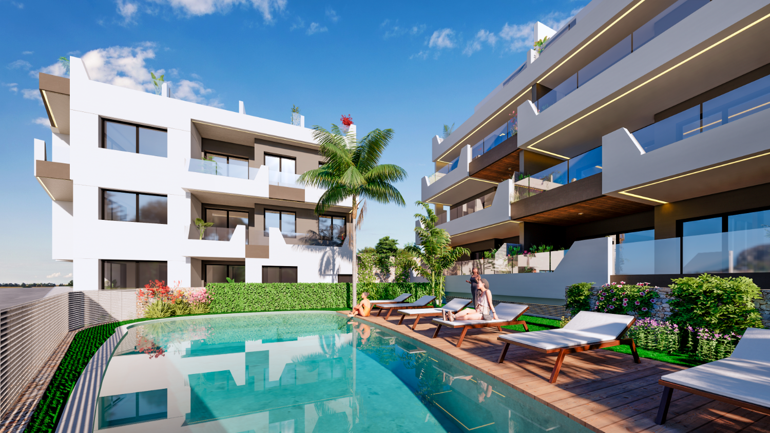 Lovely 'New Build' 2 bedroom apartment with parking & communal pool in Benijofar